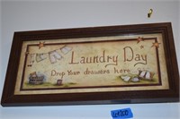 Framed Laundry Day Drop Your Drawers Here Plaque