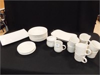 Dishes, Cups, Trays, Ecru Color, (20+)