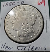 1880-0 New Orleans US Morgan silver dollar
