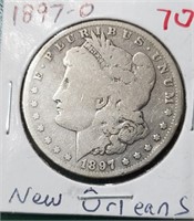 1897-0 New Orleans US Morgan silver dollar