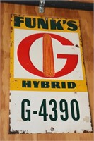 Funk's Hybrid G-4390 embossed Metal Sign printed
