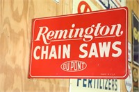 Dupont Remington Chain Saw Metal Flange Sign