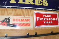 Firestone Farm Tires plastic sign and Dolmar