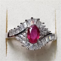 $200 Silver Ruby( ct) Ring