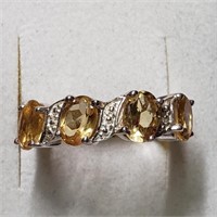 $160 Silver Citrine(4ct) Ring
