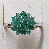 $160 Silver Emerald(1.2ct) Ring