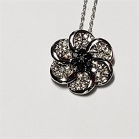 $4600 18K  Black Diamond(0.3ct) Necklace