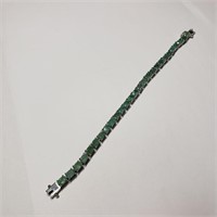 $2000 Silver Emerald(10.4ct) Bracelet