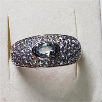 $200 Silver Tanzanite Blue Topaz Ring