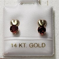 $120 14K  Garnet Earrings
