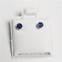 Silver Sapphire(0.4ct) Earrings