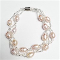 Silver Frsh Water Pearl Bracelet