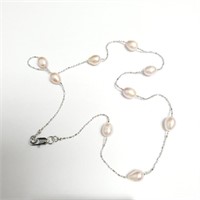 $100 Silver Fresh Water Peral 18" Necklace