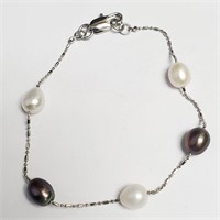 Silver Fresh Water Pearl 7.5" Bracelet