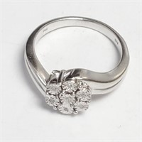 $180 Silver 7 Diamond Ring