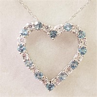 $100 Silver Blue Topaz Necklace