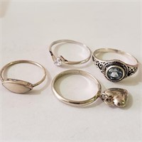 $160 Silver Lot Of 4 Ring