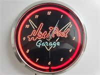 Hot Rod Garage Neon clock