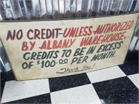 No Credit sign