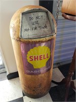 Trashcan with Shell Gasoline Advertisement