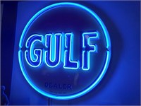 New Neon Gulf Dealer sign