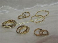 4 pr goldtone hoop earrings