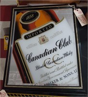 21.5 x 17 Canadian Club Whiskey advertising mirror