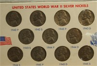 United States World War II Silver Nickels