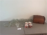 Campbells Bowls, Glasses, Breadbox