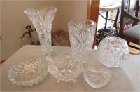 Pinwheel Crystal Vases, Etc