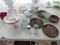 Misc. Stoneware, Delft, Satin Glass Egg Cup Etc