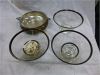 glassware & silver plated bowl