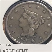 1841 Braided Hair  Large Cent