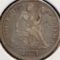 1875-cc Seated Dime