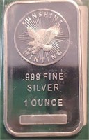 1 Oz .999 Silver Bar