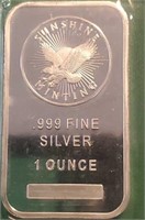 1 Oz .999 Silver Bar