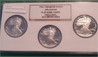 1986-88 Silver Eagles Pf69ultra Cameo
