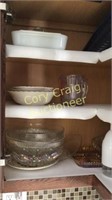 Carnival glass, Soup bowls, Corning ware, Clear