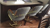 Set of 3 Brass Bar Stool Chairs 24"
