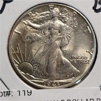 1943-p Liberty Half Dollar Bu