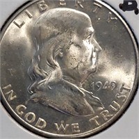 1949-s Franklin Half Dollar Bu