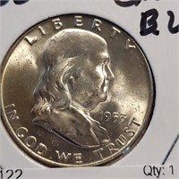 1953-d Franklin Half Dollar Bu