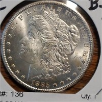 1885-cc Morgan Dollar Bu+