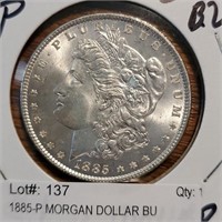 1885-p Morgan Dollar Bu