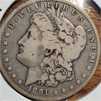 1891-cc Morgan Dollar