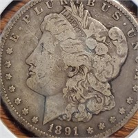1891-cc Morgan Dollar