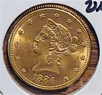 1886-p $10 Liberty Gold Unc