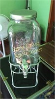 1 Gallon Fruit Embossed Glass Dispenser with
