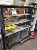 Old wood shelf unit, rough, 12 x 45 x 54"T