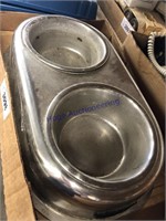 Stainless steel dual pet dish